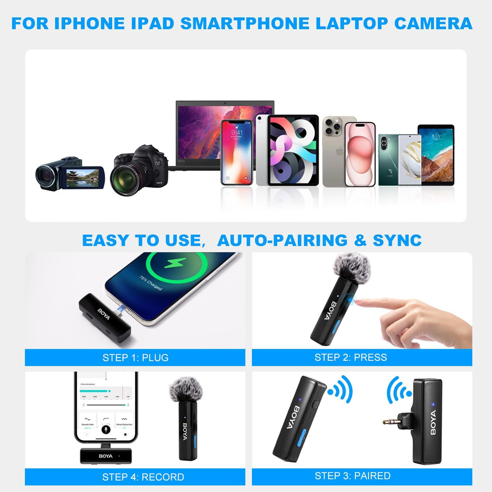 Lapel Microphone Boya Boyalink A1 Android/IOS 3.5mm Black