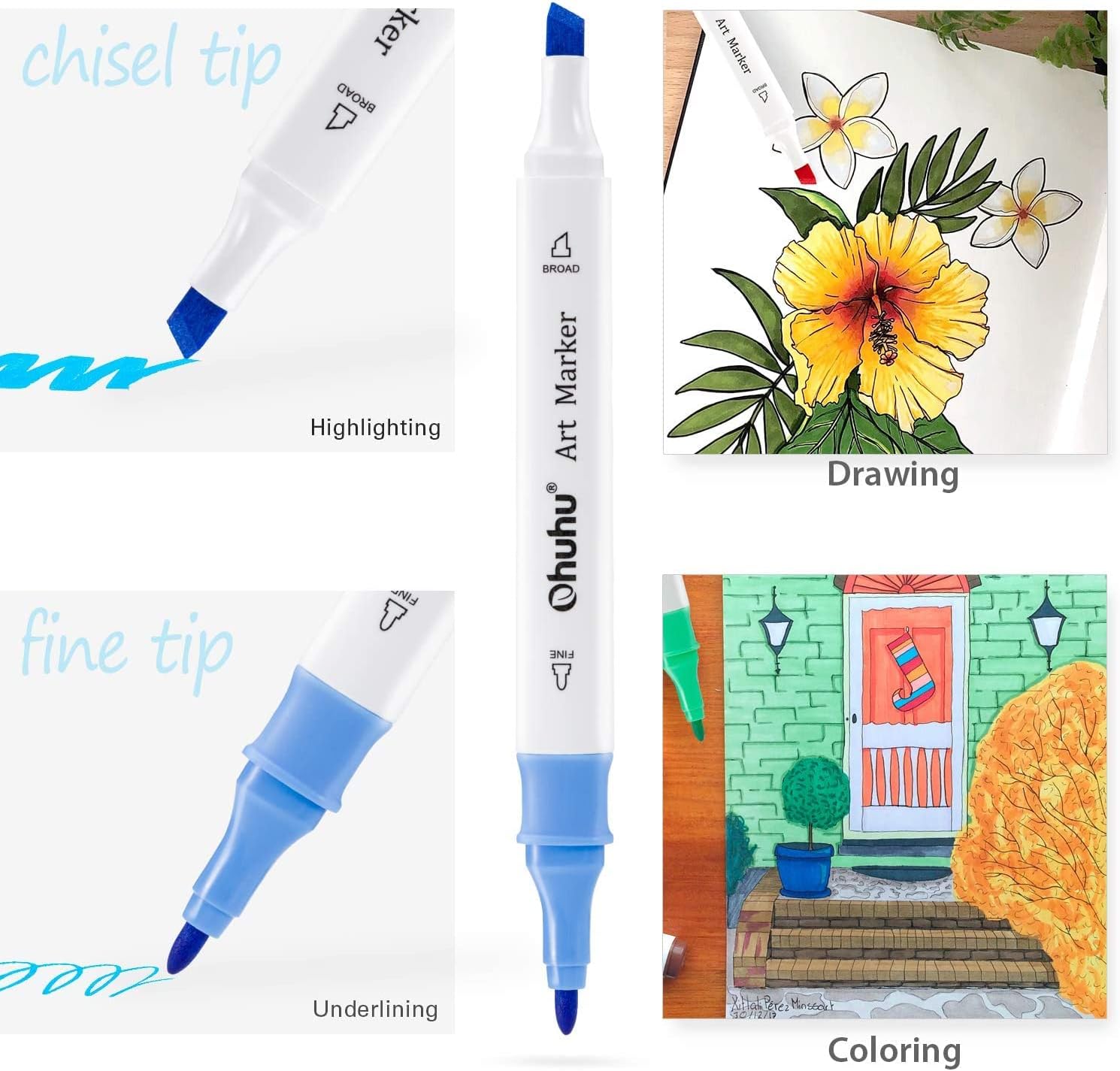 48-COLOR DOUBLE TIPPED ALCOHOL MARKERS