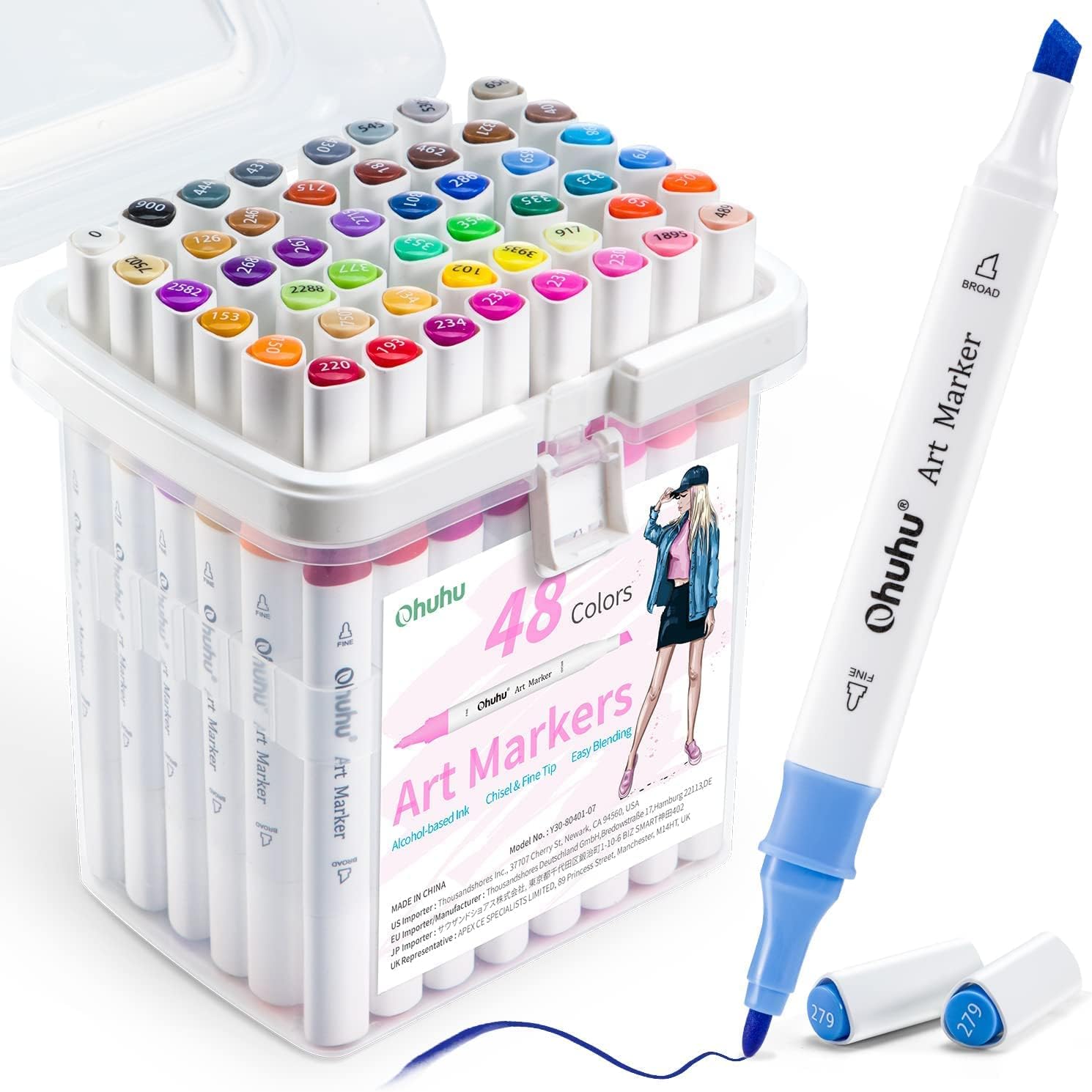 48-COLOR DOUBLE TIPPED ALCOHOL MARKERS